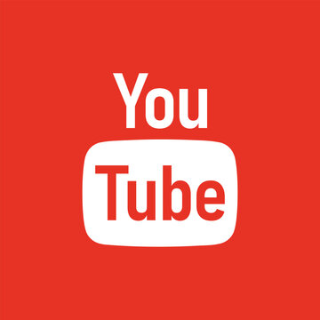 YouTube Official Logo Vector on Red Background for Social Media Video Streaming and Branding Design