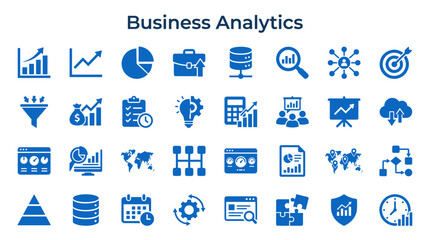 Fototapeta premium Business Analytics Icons Set for Data Visualization Strategy and Finance Growth