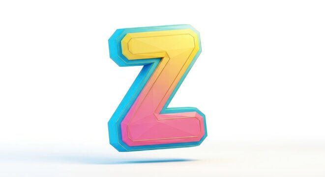 A 3d render of the blue numbers Z designed as metal font sign elements for a modern business concept illustration