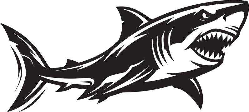 Shark Illustration Symbol of Ocean Predation and Strength.