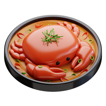 chilli crab 3d icon illustration