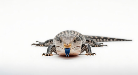 Obraz premium Blue tongued lizard looking forward.