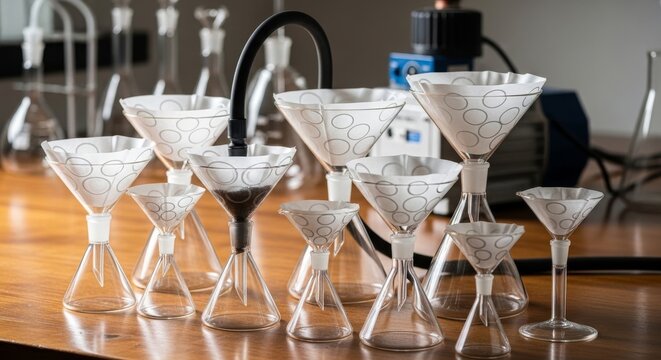 Laboratory Buchner Funnels and Filter Paper for Vacuum Filtration