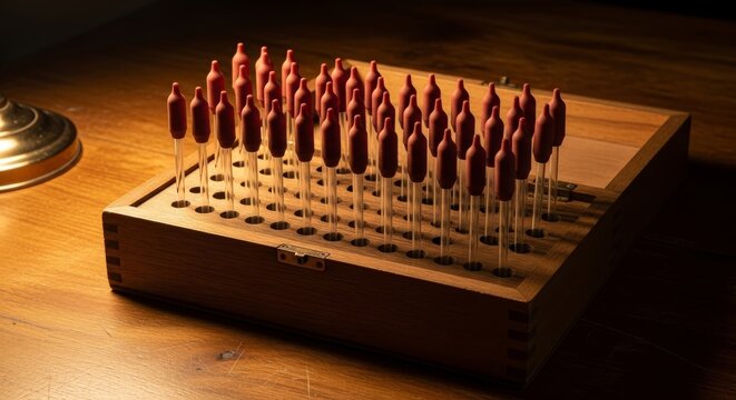 Glass Pasteur Pipettes in Wooden Box