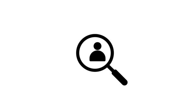 Magnifying glass focusing on person icon