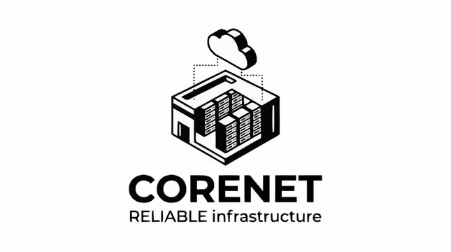 Corenet reliable infrastructure cloud computing data center logo.