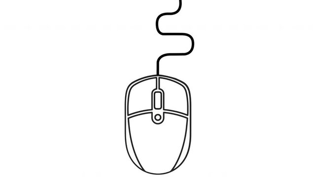 Computer mouse with lock and key security icon