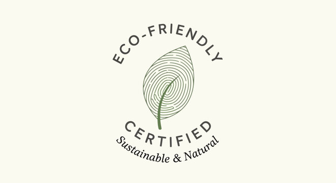 Eco friendly certified sustainable natural logo.