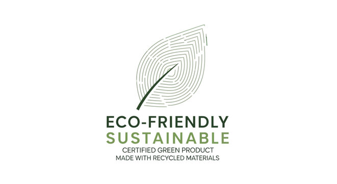 Eco friendly sustainable green product logo.