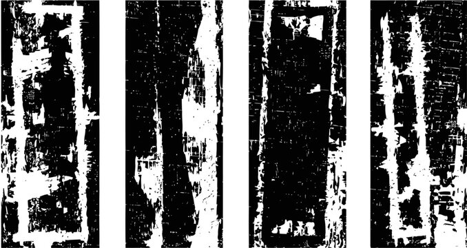 grunge black and white distressed textures vintage vertical rectangular rough stripes in worn overlay