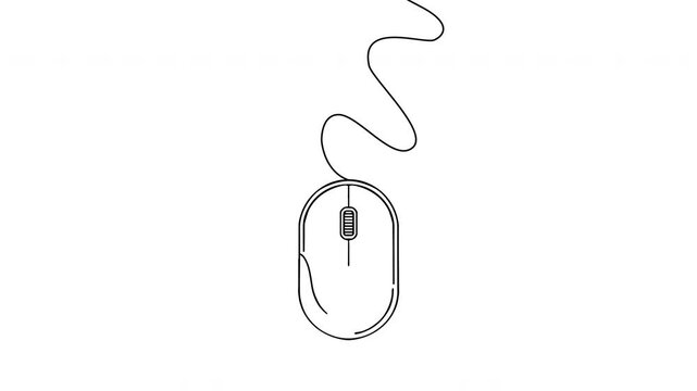 Black computer mouse with keys and a padlock isolated on a white background