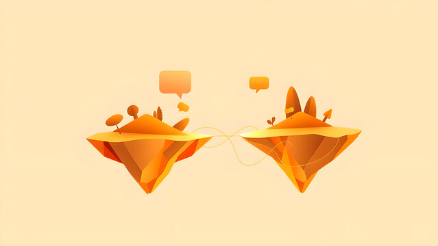 Corporate Illustration: Empathy and Team Communication - Abstract Corporate Warm Terracotta for Corporate Training