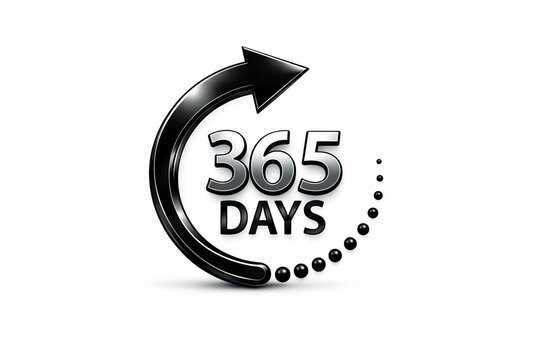 Modern 365 days circular arrow icon with dots