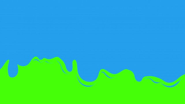 Blue Water Wave Flowing and Dripping Down Animation Transition with Alpha Channel