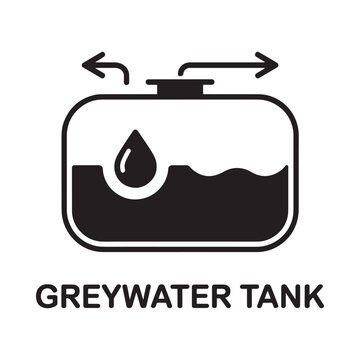 greywater tank icon black silhouette on white background