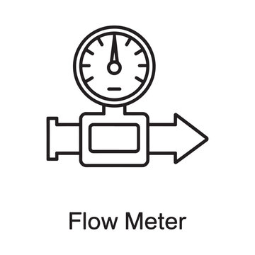 flow meter icon linear style isolated on white background
