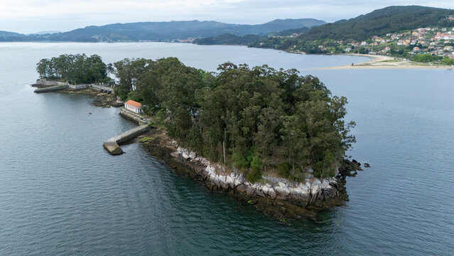 San simon island in ria de vigo, galicia