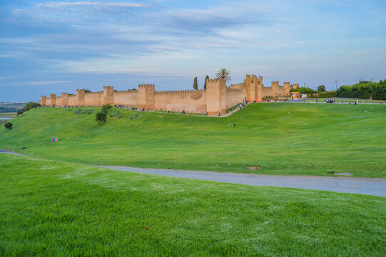 The chellah necropolis Roman ruins at Rabat the capital of Morocco, an archaeological site containing Roman ruins and 14th-century Merenid royal tombs
