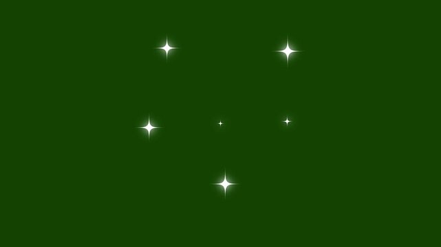 Blinking doodle cartoon sparkle animation, glowing twinkling night vector shine, seamless starry background 4K loop video with alpha channel light. 4k video