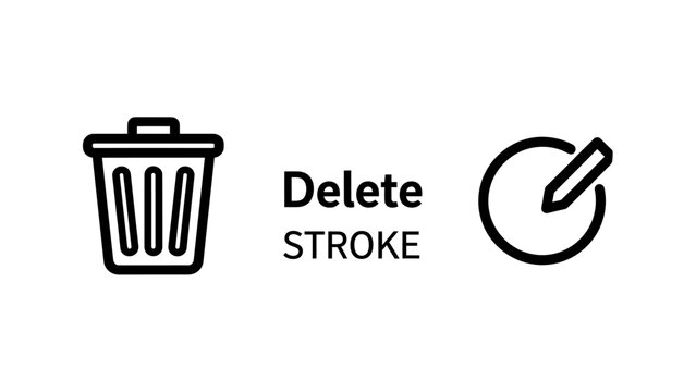 Delete and edit icons for digital interface actions and user control with interface application software management document workflow settings customize adjustment revision correction