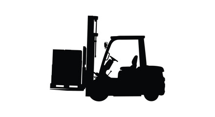 Forklift truck silhouette on a white background © MDSAJIB
