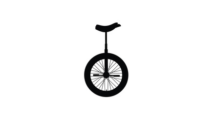 Unicycle silhouette on a white background high quality © MDSAJIB