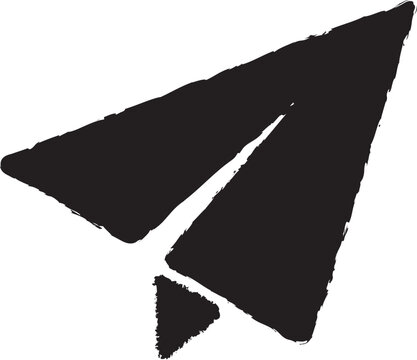 Paper Plane Send Icon Black Hand Drawn Message Symbol for Communication and Social Media Design