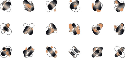 Abstract Futuristic Gradient Shape Collection With Metallic Blobs, Orbit Lines, and Modern Geometric Motion Elements © MDSALIM