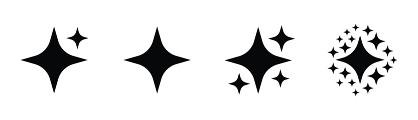 Sparkle star icon set. AI logo icon magic sparkle stars symbol. isolated on white background. vector illustration © Emon Stock