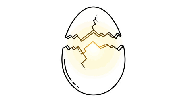 Cracked egg with yellow yolk.