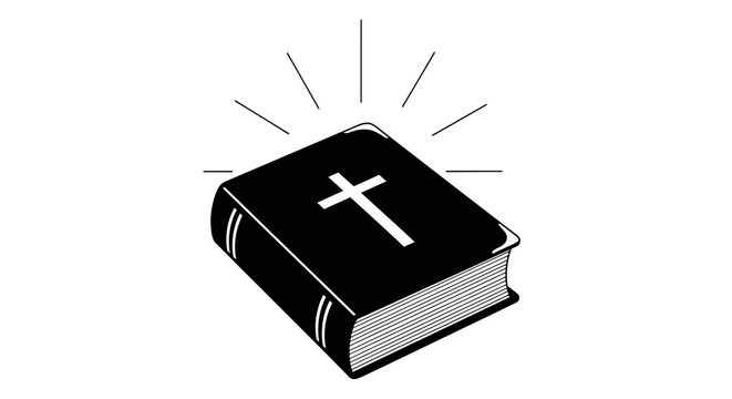 Holy Bible with a cross symbol.