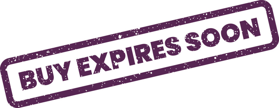 Distressed stamp graphic indicating a time sensitive offer or a product with an expiring validity period