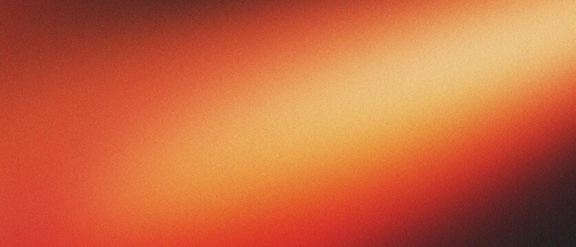 Warm orange abstract background with bright golden light ray and grainy texture, smooth gradient transition from deep red to light yellow, modern and inviting design.