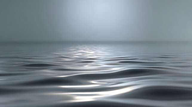 Gentle water ripples create a smooth abstract grey reflection backdrop ideal for modern and minimalist graphic design projects