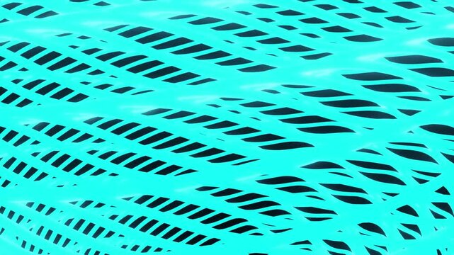 Teal Cyan Abstract Wave Lines Pattern Seamless Loop Background