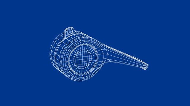 3D wire-frame model of referee whistle