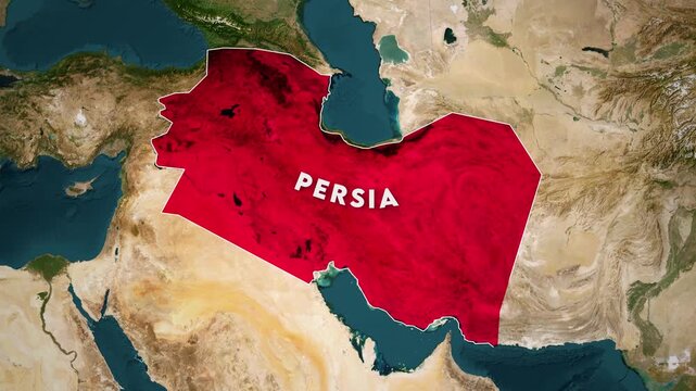 Persia Map Animation around 400 AD. Historical map animation of Persia 4k.