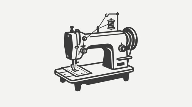Industrial Sewing Machine Icon Vector Illustration