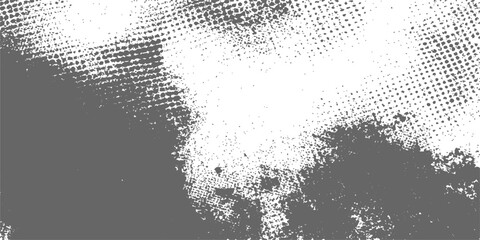 Abstract grunge vector design featuring a black halftone world map pattern with ink splash splatters and a dirty paint texture frame © hossain