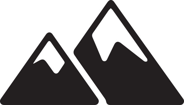 Hill Mountain Landscape Icon silhouette
