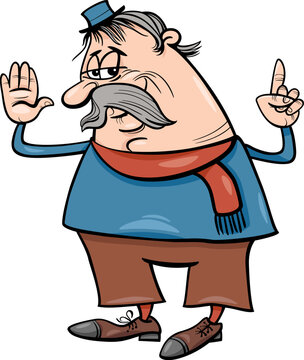 cartoon elderly man or senior comic character