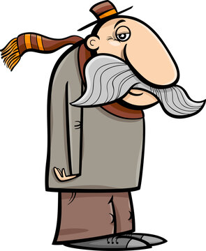 cartoon elderly man or senior comic character