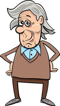 cartoon elderly man or senior comic character