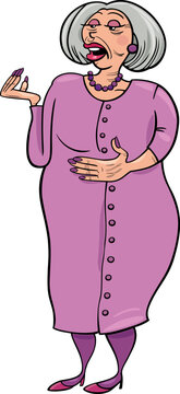 cartoon elderly woman or senior comic character