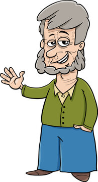 cartoon elderly man or senior comic character
