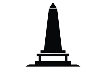 Fototapeta premium obelisk icon silhouette line art vector illustration with a white background