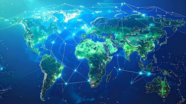 Global Digital Network Connectivity Map with Bright Data Lines.
