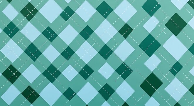 Green argyle pattern background with classic diamond texture