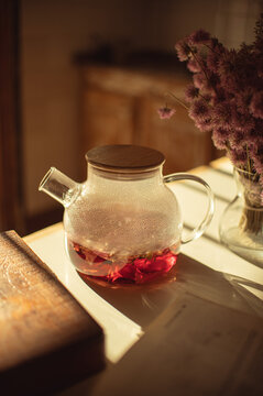 infusiones tetera colores flores 