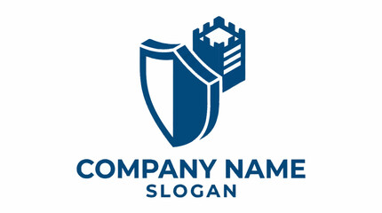 Shield and Castle Logo for Security and Protection Company. © NINDYA